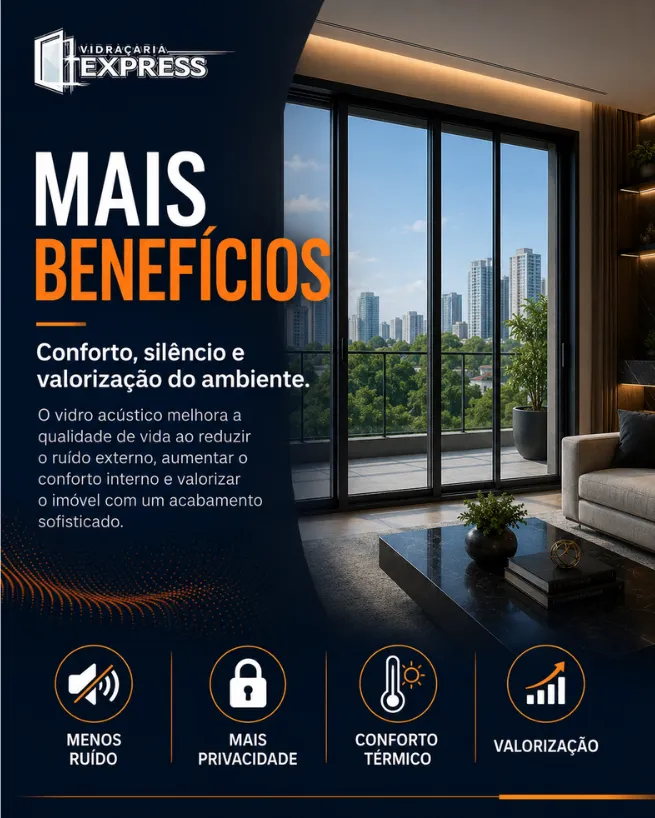 Vidro Acústico em Nova Odessa - acabamento com foco em ruído