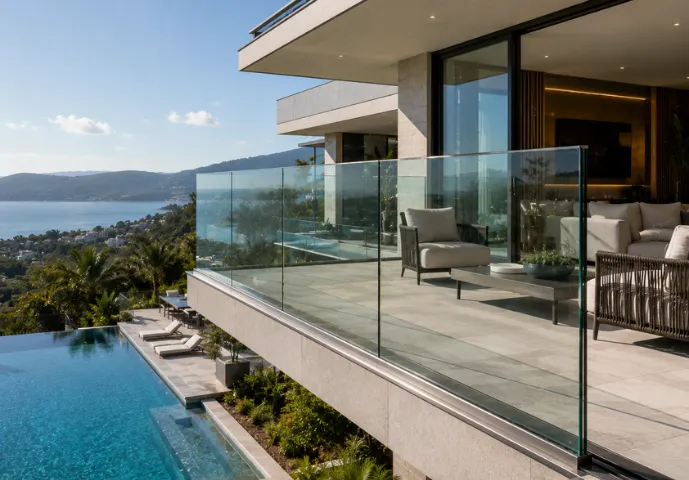 Guarda-corpo de vidro em projeto